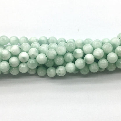 CAS02 Snowflake Angelite Beads Smooth Round 6mm 15.5" Strand