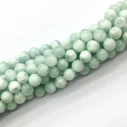 CAS02 Snowflake Angelite Beads Smooth Round 6mm 15.5" Strand