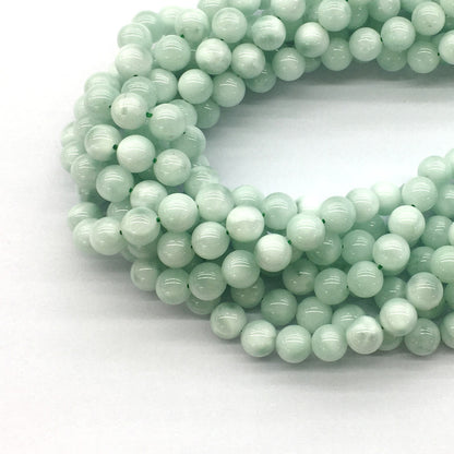 CAS02 Snowflake Angelite Beads Smooth Round 6mm 15.5" Strand