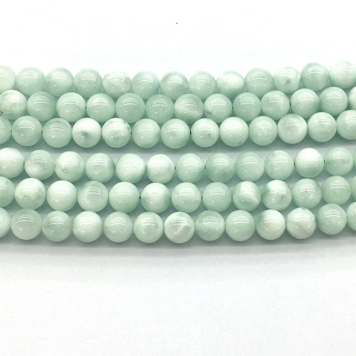 CAS03 Snowflake Angelite Beads Smooth Round 8mm 15.5" Strand