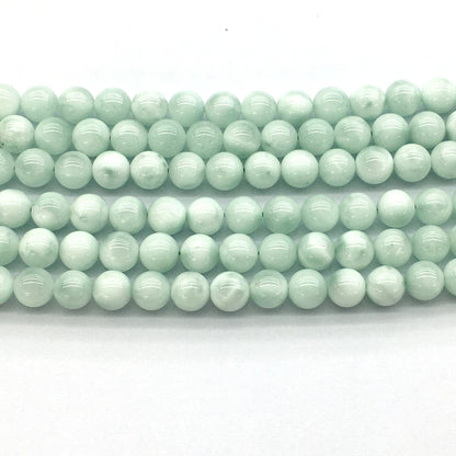 CAS03 Snowflake Angelite Beads Smooth Round 8mm 15.5" Strand