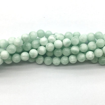 CAS03 Snowflake Angelite Beads Smooth Round 8mm 15.5" Strand