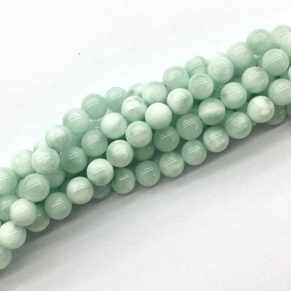 CAS03 Snowflake Angelite Beads Smooth Round 8mm 15.5" Strand