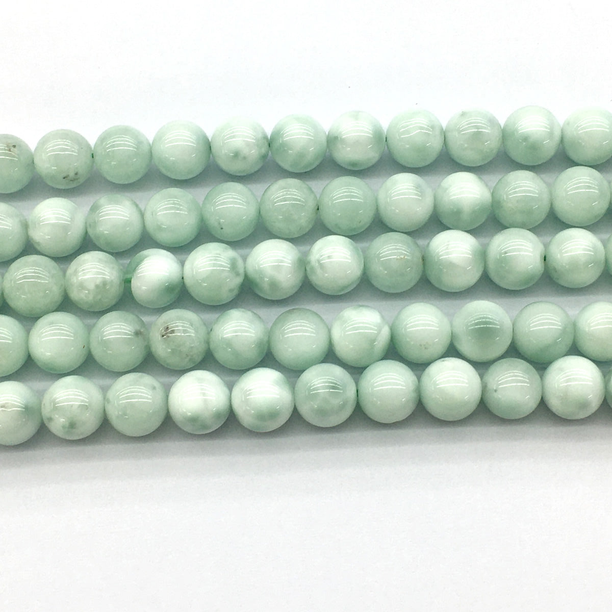 CAS04 Snowflake Angelite Beads Smooth Round 10mm 15.5" Strand