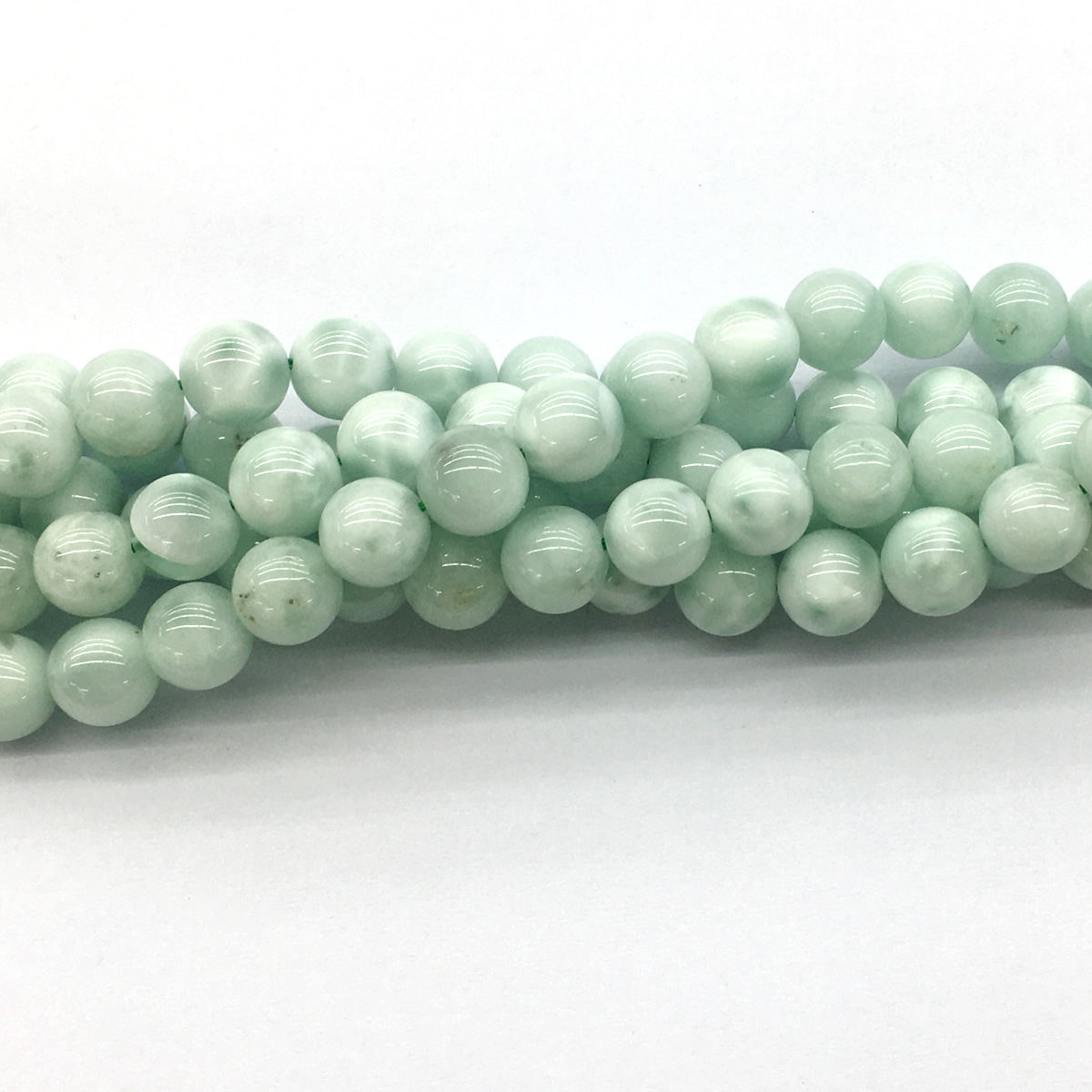 CAS04 Snowflake Angelite Beads Smooth Round 10mm 15.5" Strand