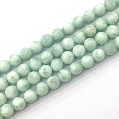 CAS05 Snowflake Angelite Beads Smooth Round 12mm 15.5" Strand