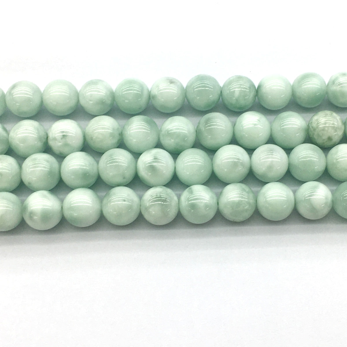 CAS05 Snowflake Angelite Beads Smooth Round 12mm 15.5" Strand