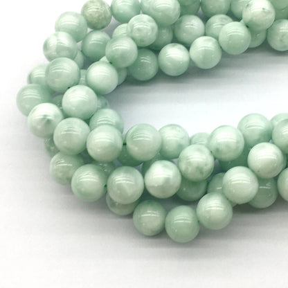 CAS05 Snowflake Angelite Beads Smooth Round 12mm 15.5" Strand