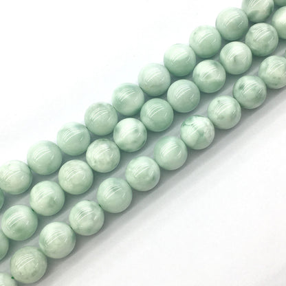 CAS06 Snowflake Angelite Beads Smooth Round 14mm 15.5" Strand