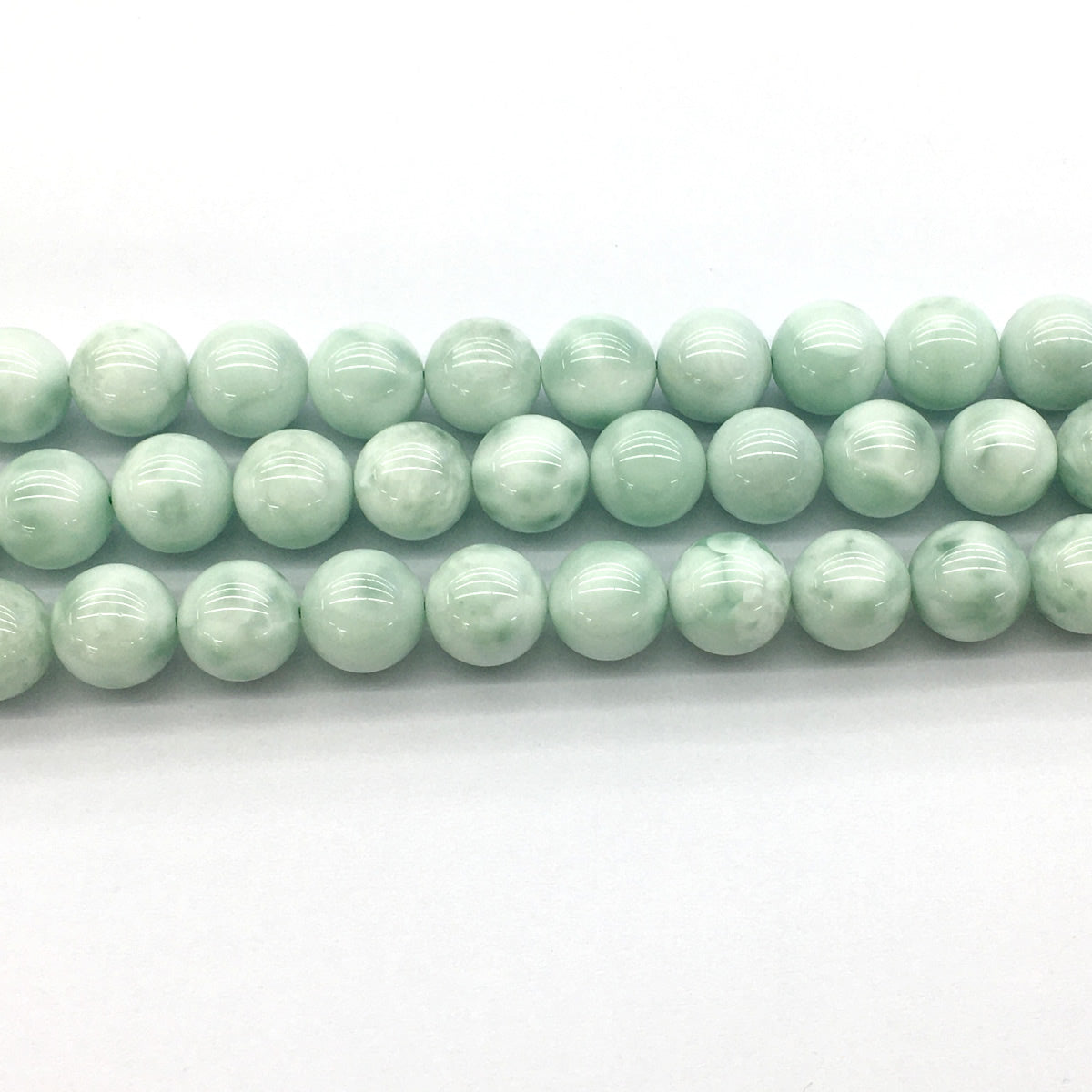 CAS06 Snowflake Angelite Beads Smooth Round 14mm 15.5" Strand