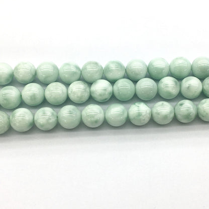 CAS06 Snowflake Angelite Beads Smooth Round 14mm 15.5" Strand