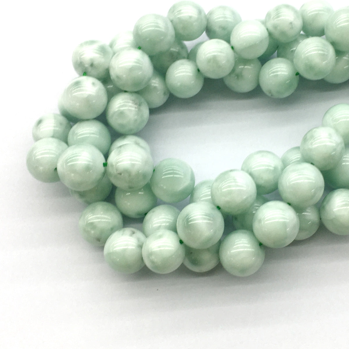 CAS06 Snowflake Angelite Beads Smooth Round 14mm 15.5" Strand