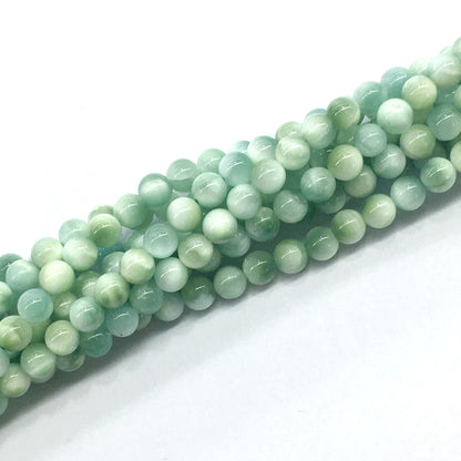 CAS11 Peacock Angelite Beads Smooth Round 6mm 15.5" Strand