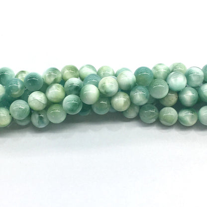 CAS14 Peacock Angelite Beads Smooth Round 10mm 15.5" Strand