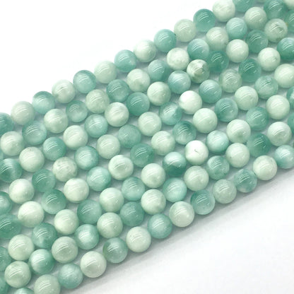 CAS31 Snowflake Angelite Beads Smooth Round 6mm 15.5" Strand