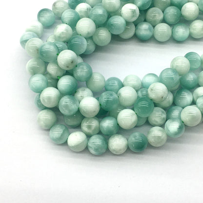 CAS33 Snowflake Angelite Beads Smooth Round 10mm 15.5" Strand