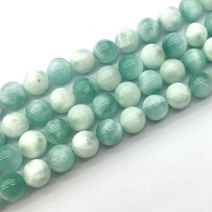 CAS34 Snowflake Angelite Beads Smooth Round 12mm 15.5" Strand