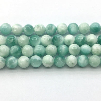 CAS34 Snowflake Angelite Beads Smooth Round 12mm 15.5" Strand