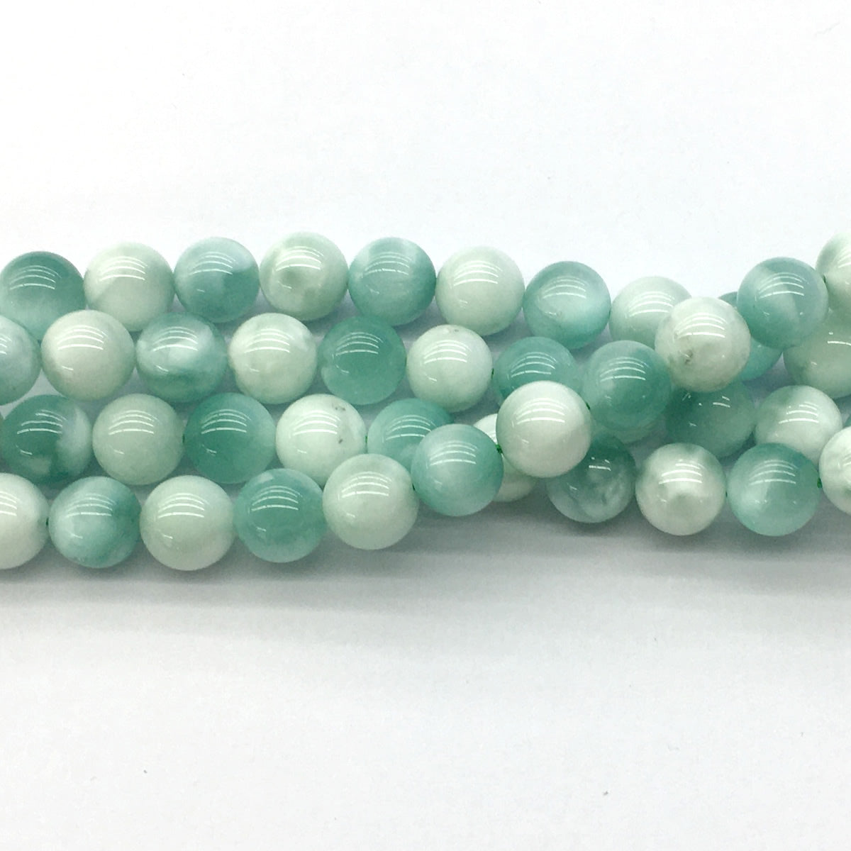 CAS34 Snowflake Angelite Beads Smooth Round 12mm 15.5" Strand