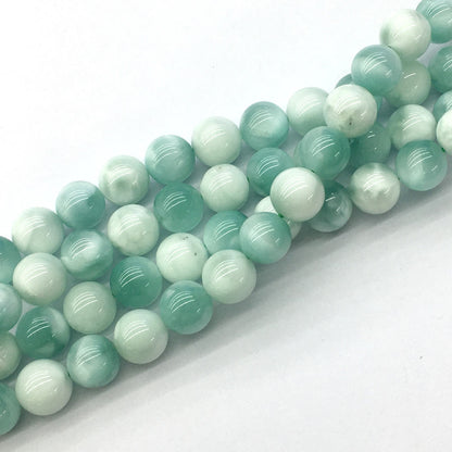 CAS34 Snowflake Angelite Beads Smooth Round 12mm 15.5" Strand