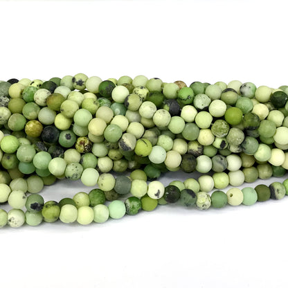 CAU01 Australia Chrysoprase Beads Matte Round 4mm 15" Strand