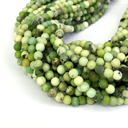 CAU01 Australia Chrysoprase Beads Matte Round 4mm 15" Strand