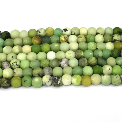 CAU02 Australia Chrysoprase Beads Matte Round 6mm 15" Strand