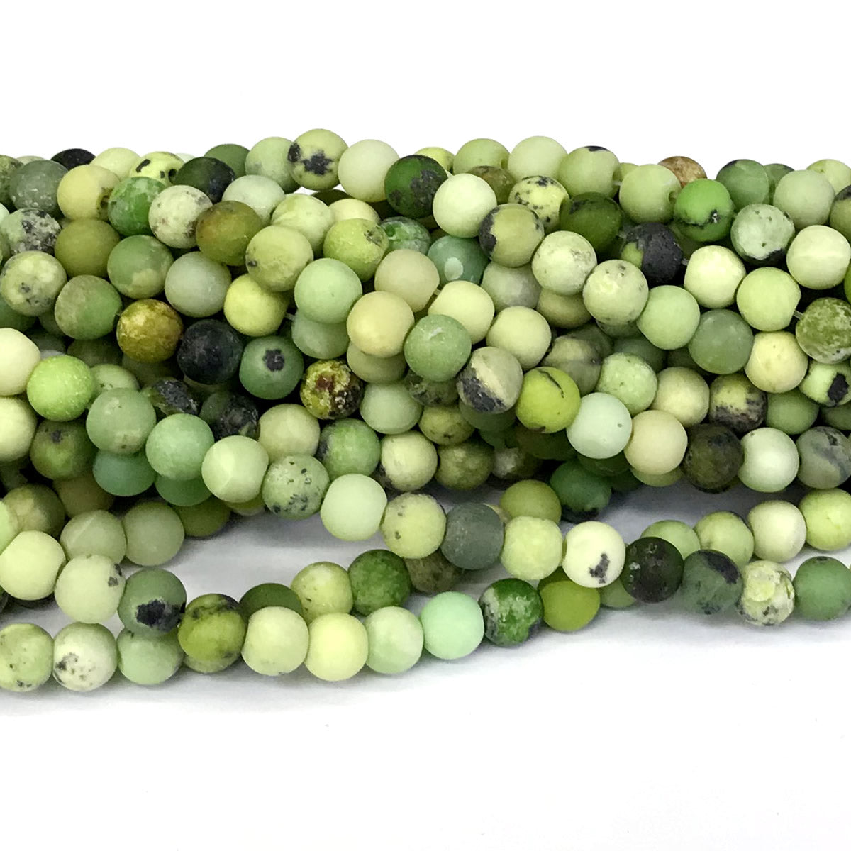 CAU02 Australia Chrysoprase Beads Matte Round 6mm 15" Strand