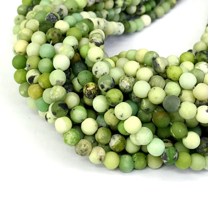 CAU02 Australia Chrysoprase Beads Matte Round 6mm 15" Strand