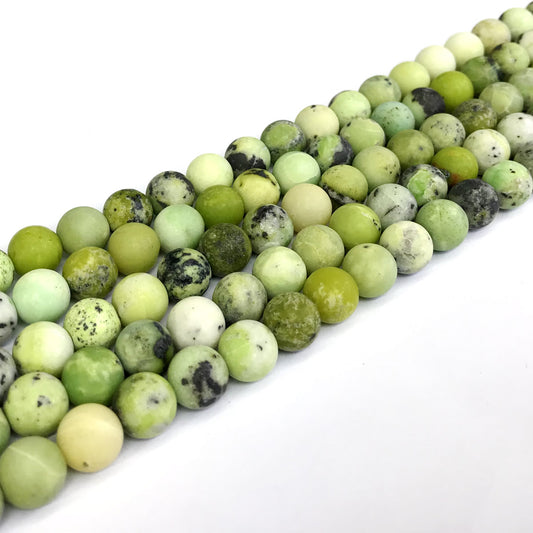 CAU03 Australia Chrysoprase Beads Matte Round 8mm 15" Strand