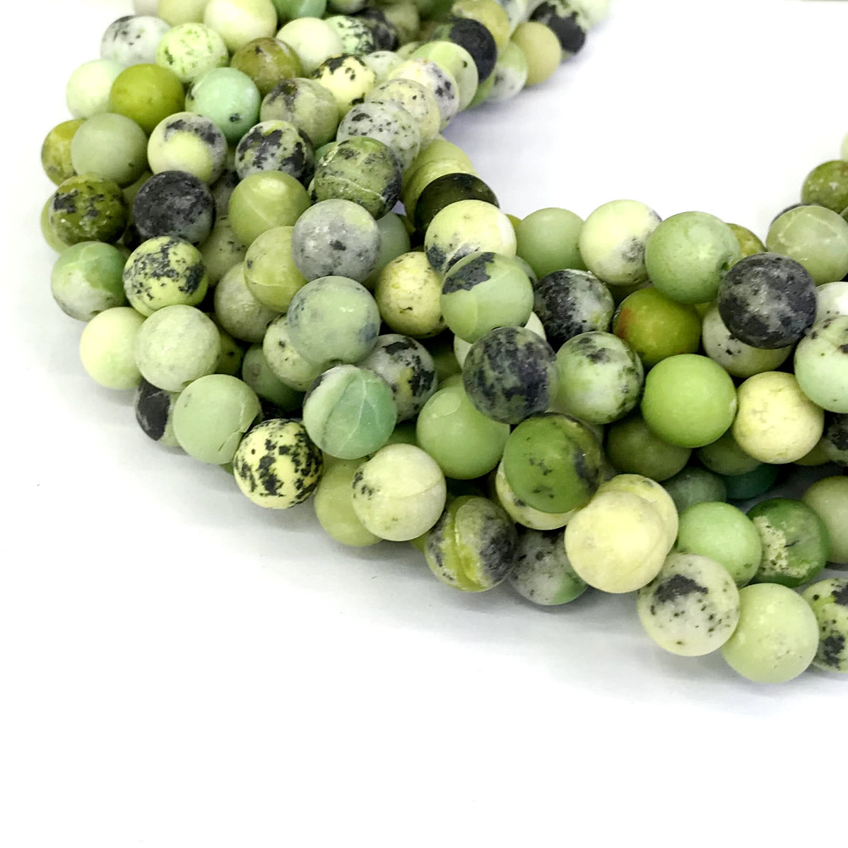 CAU03 Australia Chrysoprase Beads Matte Round 8mm 15" Strand