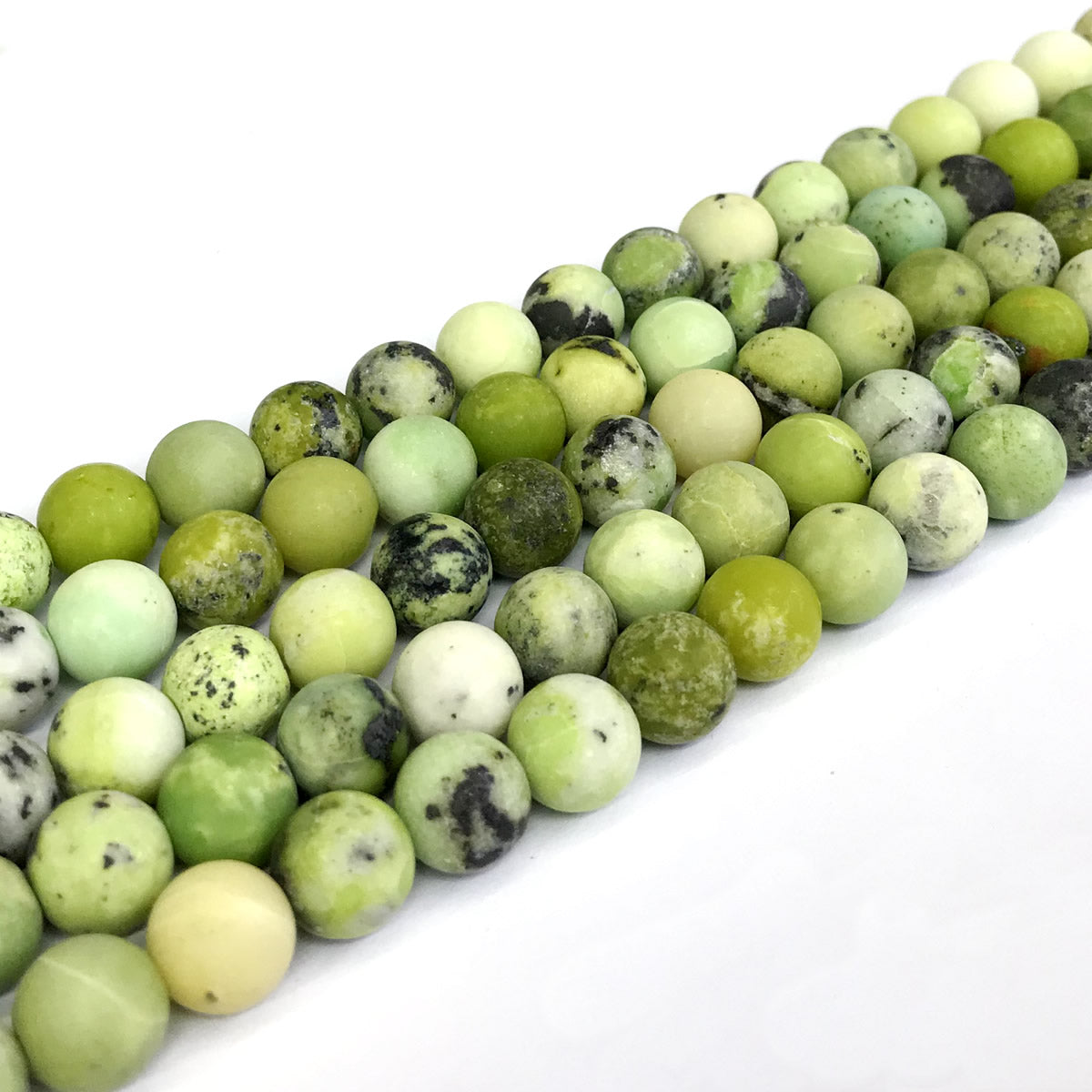 CAU04 Australia Chrysoprase Beads Matte Round 10mm 15" Strand