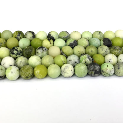 CAU04 Australia Chrysoprase Beads Matte Round 10mm 15" Strand