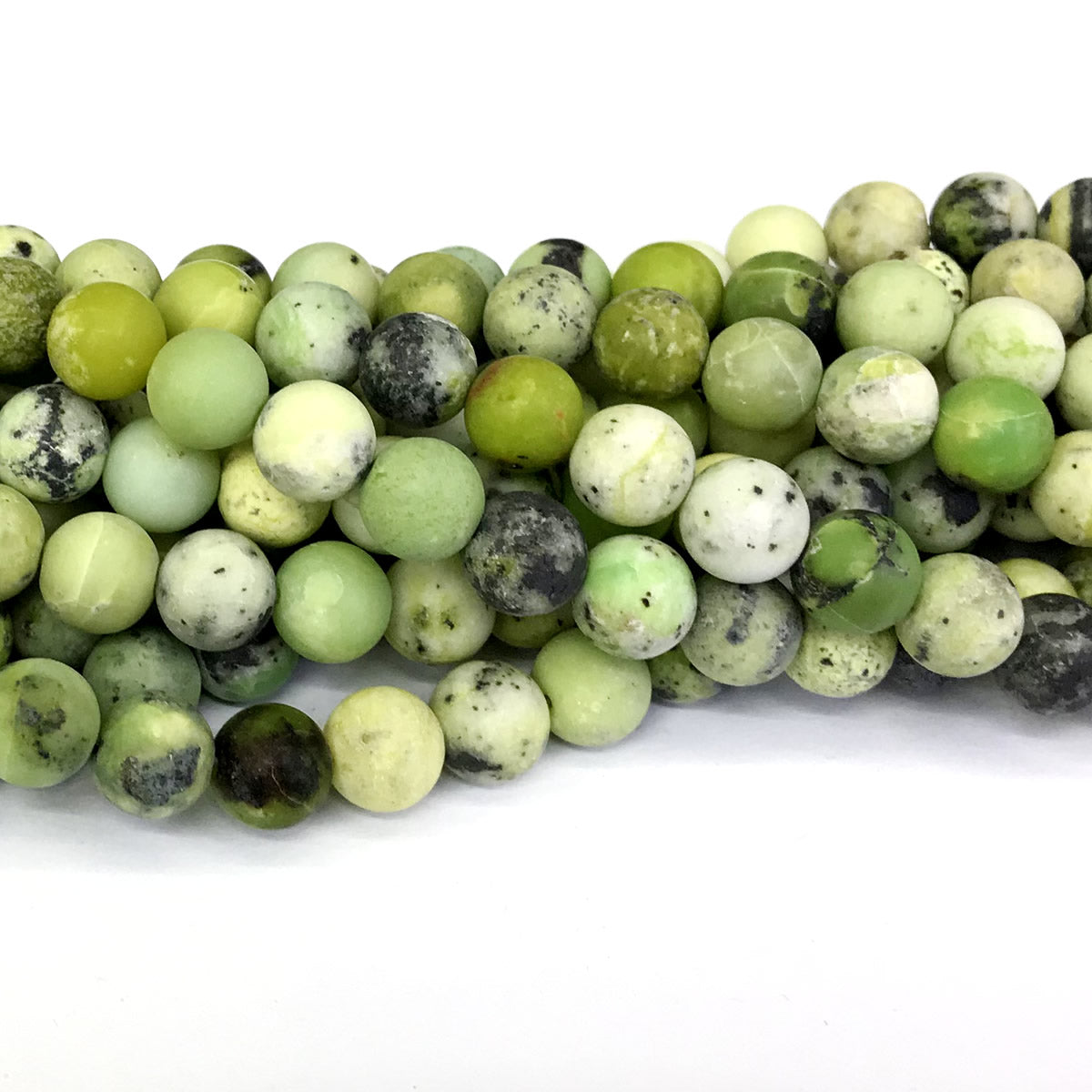 CAU04 Australia Chrysoprase Beads Matte Round 10mm 15" Strand