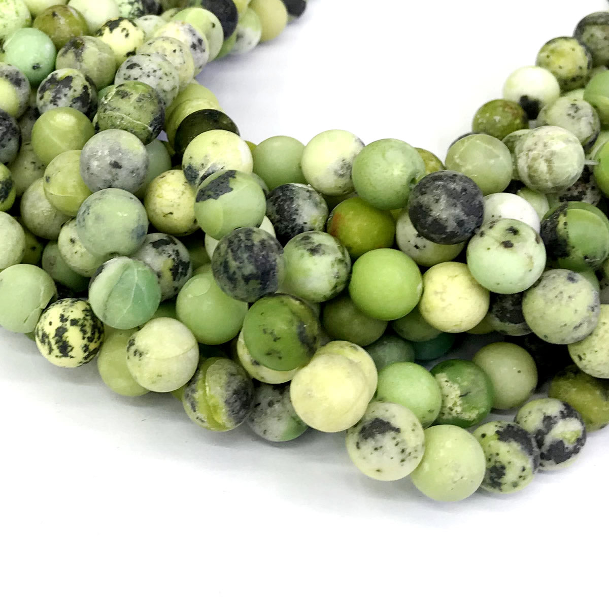 CAU04 Australia Chrysoprase Beads Matte Round 10mm 15" Strand