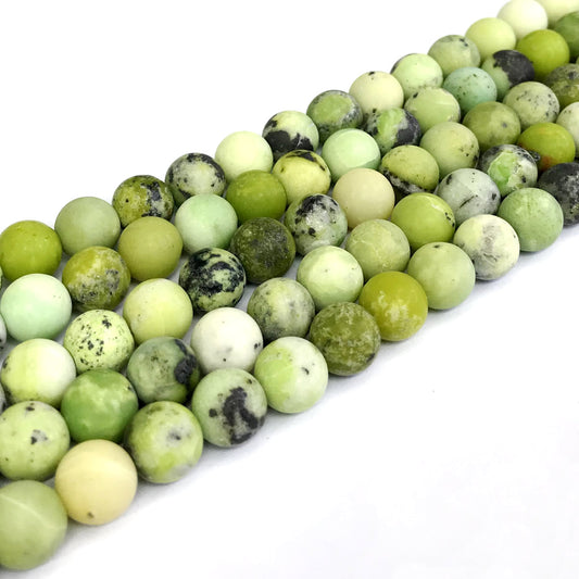 CAU05 Australia Chrysoprase Beads Matte Round 12mm 15" Strand