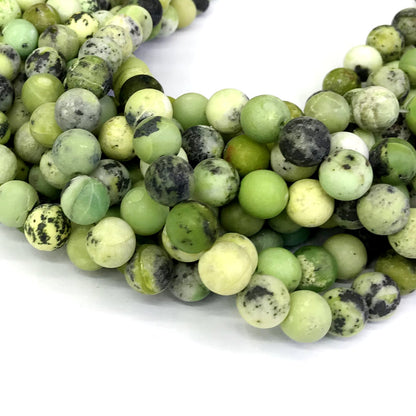 CAU05 Australia Chrysoprase Beads Matte Round 12mm 15" Strand