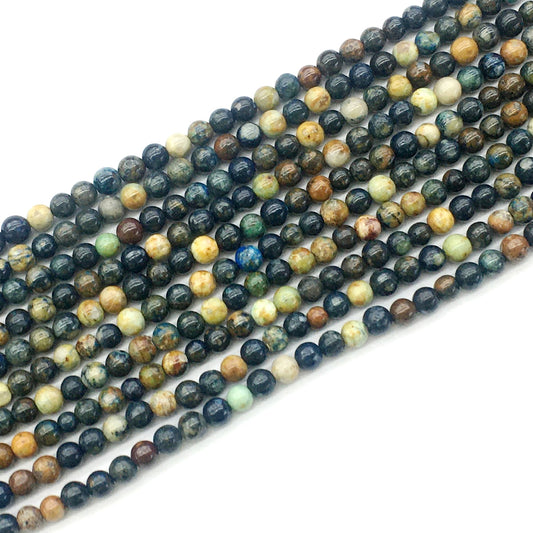 CAZ01 Azurite Gemstone Beads Smooth Round 4mm 15.5" Strand