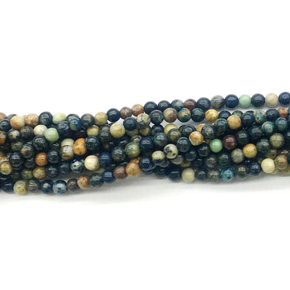 CAZ01 Azurite Gemstone Beads Smooth Round 4mm 15.5" Strand