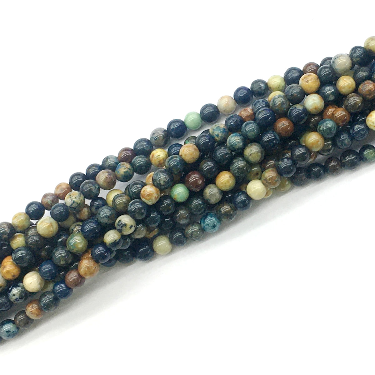 CAZ01 Azurite Gemstone Beads Smooth Round 4mm 15.5" Strand