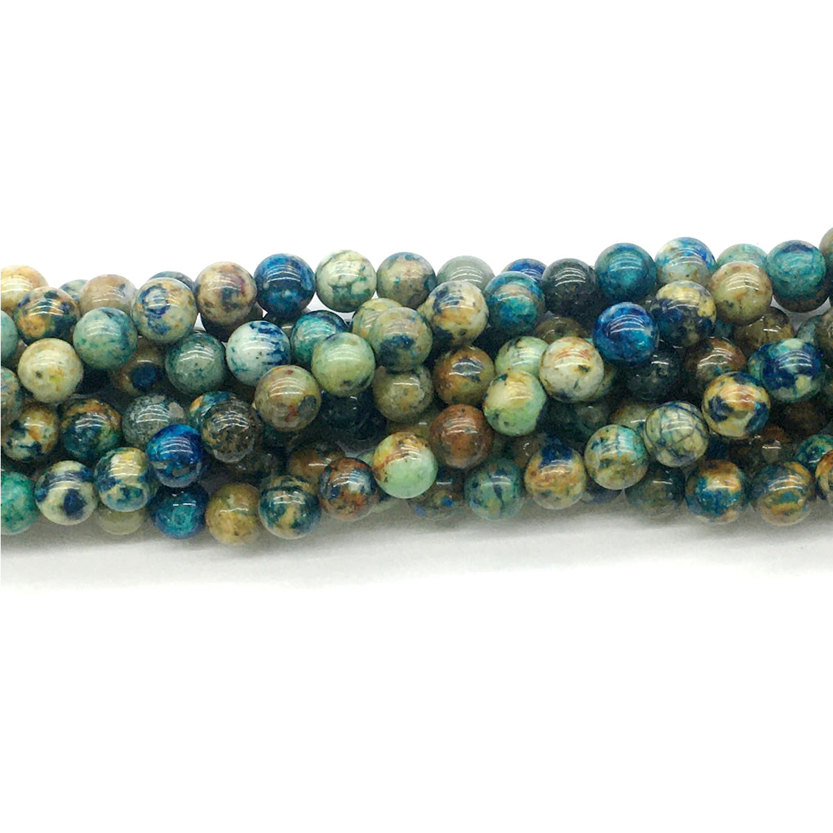 CAZ02 Azurite Gemstone Beads Smooth Round 6mm 15.5" Strand