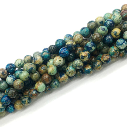 CAZ02 Azurite Gemstone Beads Smooth Round 6mm 15.5" Strand