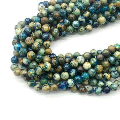 CAZ02 Azurite Gemstone Beads Smooth Round 6mm 15.5" Strand