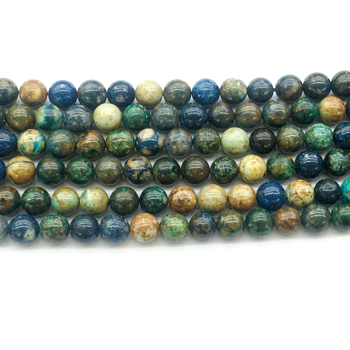 CAZ03 Azurite Gemstone Beads Smooth Round 8mm 15.5" Strand