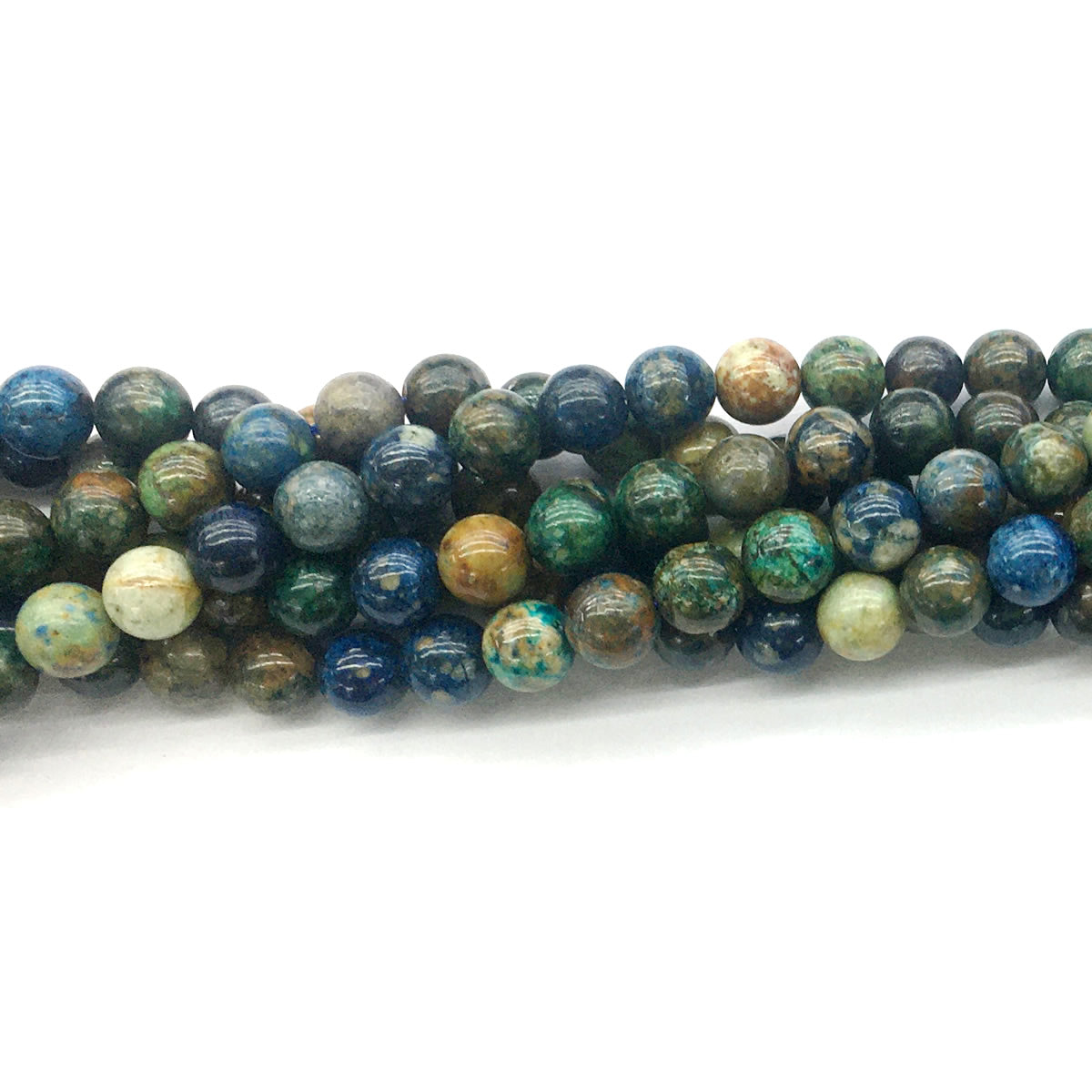 CAZ03 Azurite Gemstone Beads Smooth Round 8mm 15.5" Strand