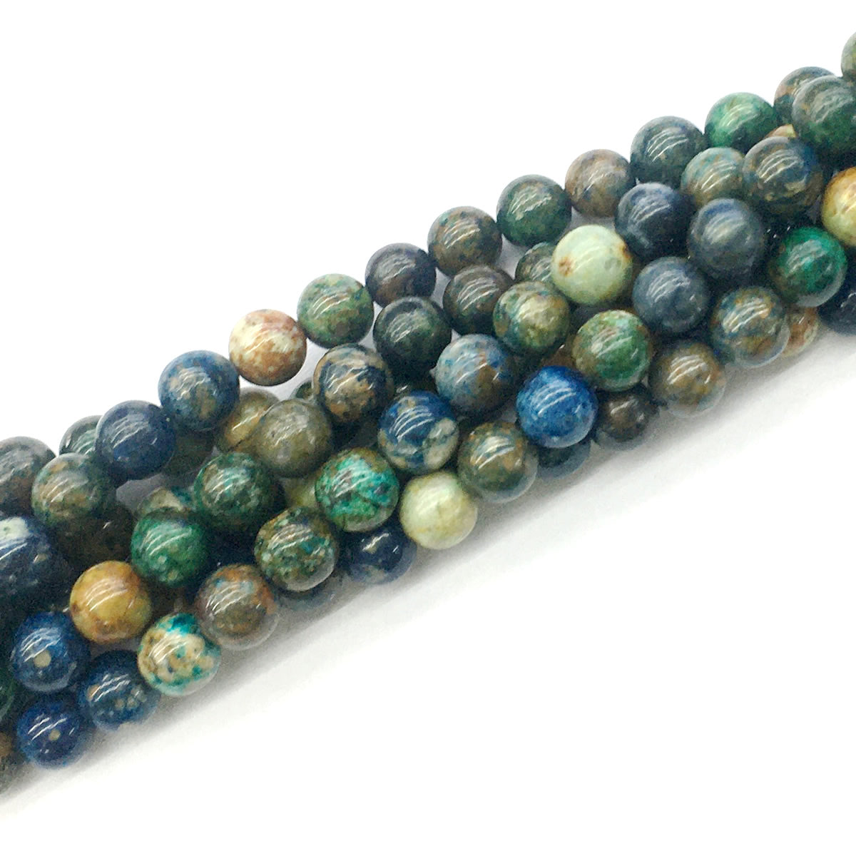 CAZ03 Azurite Gemstone Beads Smooth Round 8mm 15.5" Strand