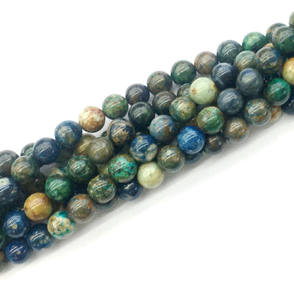 CAZ03 Azurite Gemstone Beads Smooth Round 8mm 15.5" Strand