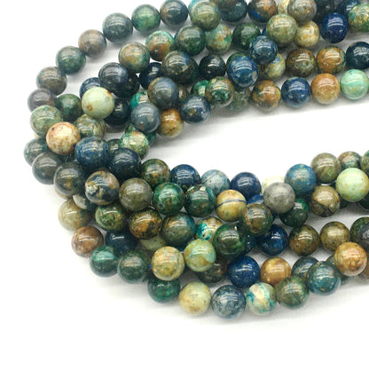 CAZ03 Azurite Gemstone Beads Smooth Round 8mm 15.5" Strand