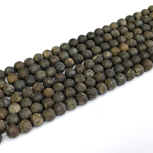 CBZ01 Bronzite Gemstone Beads Matte Round 4mm 15" Strand