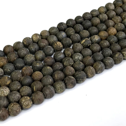 CBZ03 Bronzite Gemstone Beads Matte Round 8mm 15" Strand